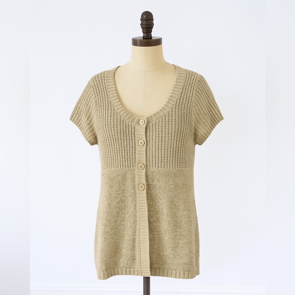 August Silk Knit Button-Front Cardigan – Size M - Picture 1 of 6